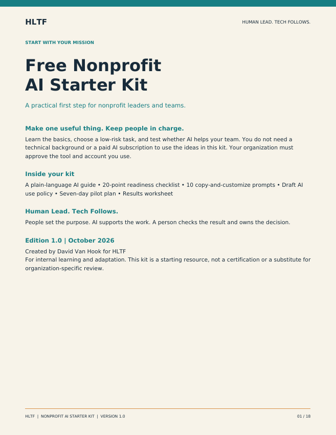 Cover of the Nonprofit AI Starter Kit